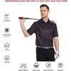 image:imageGolf Shirts for Men Dry Fit Short Sleeve Print Performance Moisture Wicking Polo ShirtBlack Grid