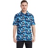 image:imageGolf Shirts for Men Dry Fit Short Sleeve Print Performance Moisture Wicking Polo ShirtBlue Camo