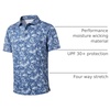 image:imageGolf Shirts for Men Dry Fit Short Sleeve Print Performance Moisture Wicking Polo ShirtBlue Leaf
