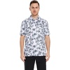 image:imageGolf Shirts for Men Dry Fit Short Sleeve Print Performance Moisture Wicking Polo ShirtBlue Plant