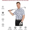 image:imageGolf Shirts for Men Dry Fit Short Sleeve Print Performance Moisture Wicking Polo ShirtBlue Plant
