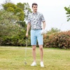 image:imageGolf Shirts for Men Dry Fit Short Sleeve Print Performance Moisture Wicking Polo ShirtBlue Plant