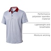 image:imageGolf Shirts for Men Dry Fit Short Sleeve Print Performance Moisture Wicking Polo ShirtGrey Bordo Club