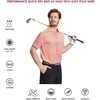 image:imageGolf Shirts for Men Dry Fit Short Sleeve Print Performance Moisture Wicking Polo ShirtOrange Red Ethnic