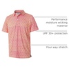 image:imageGolf Shirts for Men Dry Fit Short Sleeve Print Performance Moisture Wicking Polo ShirtOrange Red Ethnic