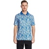 image:imageGolf Shirts for Men Dry Fit Short Sleeve Print Performance Moisture Wicking Polo ShirtPale Blue Leaf