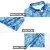 image:imageGolf Shirts for Men Dry Fit Short Sleeve Print Performance Moisture Wicking Polo ShirtPale Blue Leaf
