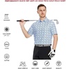 image:imageGolf Shirts for Men Dry Fit Short Sleeve Print Performance Moisture Wicking Polo ShirtWhite Blue Bubble