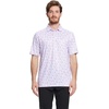 image:imageGolf Shirts for Men Dry Fit Short Sleeve Print Performance Moisture Wicking Polo ShirtWhite Mulberry Lavender