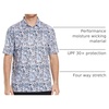 image:imageGolf Shirts for Men Dry Fit Short Sleeve Print Performance Moisture Wicking Polo ShirtWhite Navy Abstract