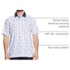 image:imageGolf Shirts for Men Dry Fit Short Sleeve Print Performance Moisture Wicking Polo ShirtWhite Navy Seagull