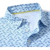 image:imageM MAELREG Boys Polo Shirt Short Sleeve Performance Dry Fit Stretch Funny Print Active Casual Collared Golf Shirts for BoyBlue Dinosaur