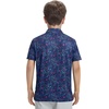 image:imageM MAELREG Boys Polo Shirt Short Sleeve Performance Dry Fit Stretch Funny Print Active Casual Collared Golf Shirts for BoyNavy Colorful Flower