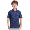 image:imageM MAELREG Boys Polo Shirt Short Sleeve Performance Dry Fit Stretch Funny Print Active Casual Collared Golf Shirts for BoyNavy Colorful Flower