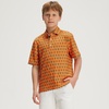 image:imageM MAELREG Boys Polo Shirt Short Sleeve Performance Dry Fit Stretch Funny Print Active Casual Collared Golf Shirts for BoyOrange Cactus