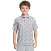 image:imageM MAELREG Boys Polo Shirt Short Sleeve Performance Dry Fit Stretch Funny Print Active Casual Collared Golf Shirts for BoyWhite Orange Picnic