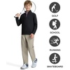 image:imageM MAELREG Boys Quarter Zip Pullover Solid Golf Youth Sweatshirt for KidsBlack
