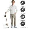 image:imageM MAELREG Boys Quarter Zip Pullover Solid Golf Youth Sweatshirt for KidsCream
