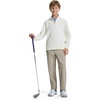 image:imageM MAELREG Boys Quarter Zip Pullover Solid Golf Youth Sweatshirt for KidsCream
