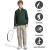 image:imageM MAELREG Boys Quarter Zip Pullover Solid Golf Youth Sweatshirt for KidsForest Green
