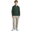 image:imageM MAELREG Boys Quarter Zip Pullover Solid Golf Youth Sweatshirt for KidsForest Green