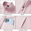 image:imageM MAELREG Fleece Lined Jacket Women Mock Neck Performance WaterResistant Lightweight Stretch Athletic Jackets with PocketsLight Purple