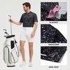 image:imageM MAELREG Golf Shirts for Men Collarless Performance Dry Fit Stretch Henley Casual Printed Mens Polo Shirts Short SleeveBlack Splatter