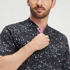 image:imageM MAELREG Golf Shirts for Men Collarless Performance Dry Fit Stretch Henley Casual Printed Mens Polo Shirts Short SleeveBlack Splatter