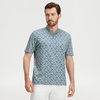 image:imageM MAELREG Golf Shirts for Men Collarless Performance Dry Fit Stretch Henley Casual Printed Mens Polo Shirts Short SleeveBlue Abstract