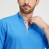 image:imageM MAELREG Golf Shirts for Men Collarless Performance Dry Fit Stretch Henley Casual Printed Mens Polo Shirts Short SleeveBlue Wave Dolphin