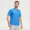 image:imageM MAELREG Golf Shirts for Men Collarless Performance Dry Fit Stretch Henley Casual Printed Mens Polo Shirts Short SleeveBlue Wave Dolphin