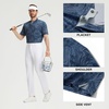 image:imageM MAELREG Golf Shirts for Men Collarless Performance Dry Fit Stretch Henley Casual Printed Mens Polo Shirts Short SleeveDark Blue Plant