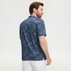 image:imageM MAELREG Golf Shirts for Men Collarless Performance Dry Fit Stretch Henley Casual Printed Mens Polo Shirts Short SleeveDark Blue Plant