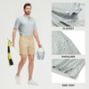 image:imageM MAELREG Golf Shirts for Men Collarless Performance Dry Fit Stretch Henley Casual Printed Mens Polo Shirts Short SleeveGray Geometric