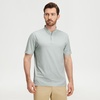 image:imageM MAELREG Golf Shirts for Men Collarless Performance Dry Fit Stretch Henley Casual Printed Mens Polo Shirts Short SleeveGray Geometric