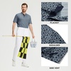 image:imageM MAELREG Golf Shirts for Men Collarless Performance Dry Fit Stretch Henley Casual Printed Mens Polo Shirts Short SleeveGrayish Blue Flower