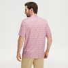 image:imageM MAELREG Golf Shirts for Men Collarless Performance Dry Fit Stretch Henley Casual Printed Mens Polo Shirts Short SleevePink Beach Palm