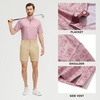 image:imageM MAELREG Golf Shirts for Men Collarless Performance Dry Fit Stretch Henley Casual Printed Mens Polo Shirts Short SleevePink Beach Palm