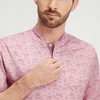 image:imageM MAELREG Golf Shirts for Men Collarless Performance Dry Fit Stretch Henley Casual Printed Mens Polo Shirts Short SleevePink Beach Palm