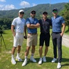 image:imageM MAELREG Golf Shirts for Men Collarless Performance Dry Fit Stretch Henley Casual Printed Mens Polo Shirts Short SleeveSky Blue Camo