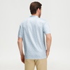 image:imageM MAELREG Golf Shirts for Men Collarless Performance Dry Fit Stretch Henley Casual Printed Mens Polo Shirts Short SleeveWhite Blue Florals
