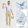 image:imageM MAELREG Golf Shirts for Men Collarless Performance Dry Fit Stretch Henley Casual Printed Mens Polo Shirts Short SleeveWhite Blue Florals