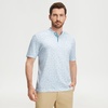 image:imageM MAELREG Golf Shirts for Men Collarless Performance Dry Fit Stretch Henley Casual Printed Mens Polo Shirts Short SleeveWhite Blue Florals