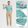 image:imageM MAELREG Golf Shirts for Men Collarless Performance Dry Fit Stretch Henley Casual Printed Mens Polo Shirts Short SleeveWhite Green Florals