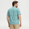 image:imageM MAELREG Golf Shirts for Men Collarless Performance Dry Fit Stretch Henley Casual Printed Mens Polo Shirts Short SleeveWhite Green Florals