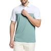 image:imageM MAELREG Golf Shirts for Men Dry Fit Performance Chest Print Color Block Moisture Wicking Casual Short Sleeve Polo ShirtsA Beryl Green
