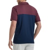 image:imageM MAELREG Golf Shirts for Men Dry Fit Performance Chest Print Color Block Moisture Wicking Casual Short Sleeve Polo ShirtsA BurgundyNavy