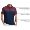 image:imageM MAELREG Golf Shirts for Men Dry Fit Performance Chest Print Color Block Moisture Wicking Casual Short Sleeve Polo ShirtsA BurgundyNavy