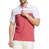 image:imageM MAELREG Golf Shirts for Men Dry Fit Performance Chest Print Color Block Moisture Wicking Casual Short Sleeve Polo ShirtsA Cranberry