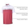 image:imageM MAELREG Golf Shirts for Men Dry Fit Performance Chest Print Color Block Moisture Wicking Casual Short Sleeve Polo ShirtsA Cranberry